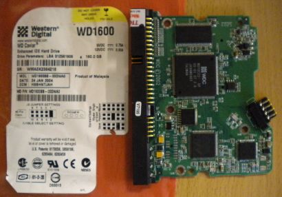 WD Caviar WD1600BB-00DWA0 IDE 160GB PCB Controller Elektronik Platine* fe122