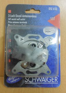 Schwaiger 3-loch Einzel-Antennendose 3dB digital tauglich quickfix DC-pass*So524