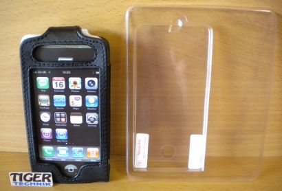 Logic3 iPhone 3G 3GS Leder Hülle Jacket Display Schutzfolie IP189 IPP189* so537