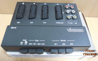 Vivanco SBX84 Scart Management 3 fach Umschaltpult Manual Adapter Splitter*so538