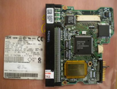 IBM DCAS-32160 2160MB PN 09J1034 SCSI PCB Controller Elektronik Platine* fe140