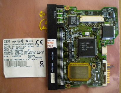 IBM DCAS-34330 E182115 S SCSI 4330MB PCB Controller Elektronik Platine* fe142