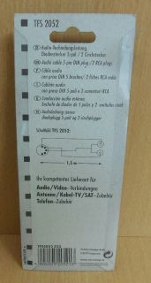 Schwaiger TFS 2052 Audio Kabel 5-pol DIN 2x Cinch Stecker 1,5m stereo* so548
