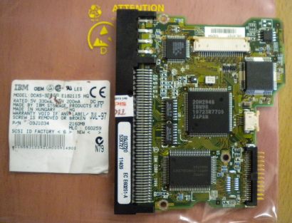 IBM DCAS-32160 36H2302 09J1034 50p SCSI PCB Controller Elektronik Platine*FE144