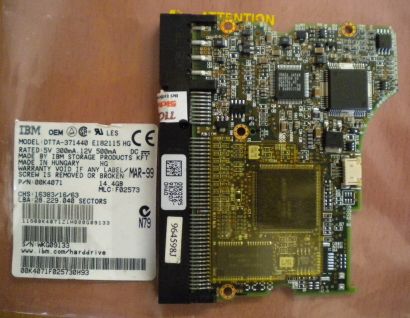 IBM DTTA-371440 E182115 HG 14.4GB IDE PCB Controller Elektronik Platine* fe157