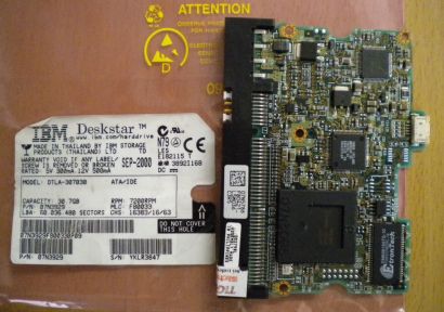 IBM DTLA-307030 07N3929 IDE 30.7GB PCB Controller Elektronik Platine* fe158