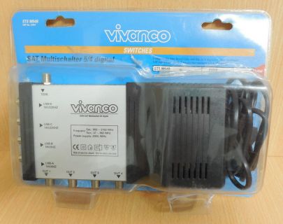 Vivanco STS M54B Multischalter 5 4 Digital für Anschluss bis zu 4 Receiver*so565