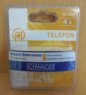 Schwaiger TST 4230 4x Modularer Westernstecker 4 Stück WE RJ11 6 4* so571