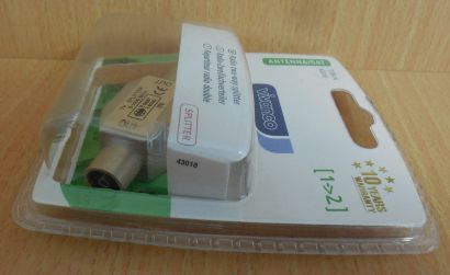 Vivanco Radio 2-fach Zweifach Verteiler Koax-Stecker 2x Koax-Kupplung* so572