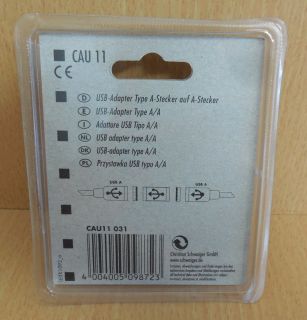 Schwaiger CAU 11 USB Kurzadapter Typ A Stecker - Typ A Stecker* so575