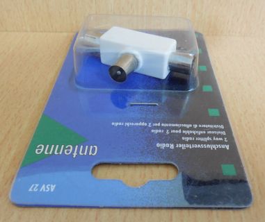 Schwaiger Radio 2-fach Anschluss Verteiler Koax-Stecker 2x Koax-Kupplung* so578