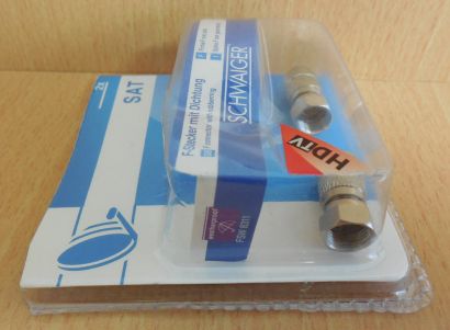Schwaiger FSW8311 531 2x F-Stecker mit Dichtung 2 Stück für 7mm Kabel* so579