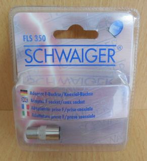 Schwaiger FLS350 Adapter F Buchse Kupplung Koax Kupplung Buchse IEC metall*so586