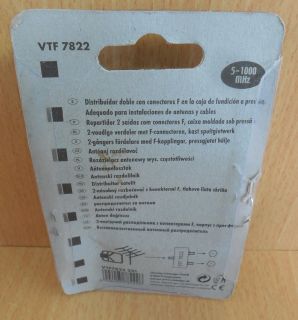 Schwaiger VTF 7822 SAT Verteiler 2-fach 1xIn 2xOut Frequenzen 5-1000MHz* so603