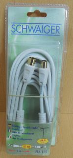 Schwaiger SAT Antennen Kabel Empfänger Anschlusskabel 5m 100Hz 85dB Ferrit*so613