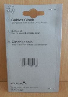 BigBalloon Cinch Verlängerung Kabel 1,5m Stereo 2x Stecker - 2x Kupplung* so631