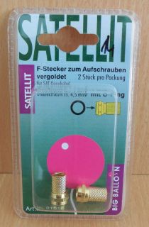 BigBalloon 2x F-Stecker zum Aufschrauben 2 Stück F Stecker für Koax Kabel* so651