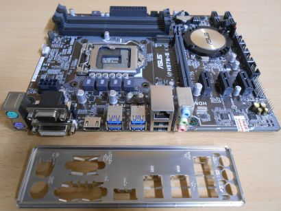 Asus H97M-E Rev 1.04 Mainboard +Blende Intel H97 M Sockel 1150 PCIe DDR3* m724