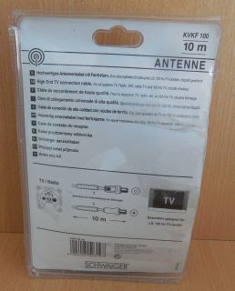 Schwaiger KVKF100 SAT TV Radio 100Hz Antennenkabel 10m Koax Stecker Buchse*so635