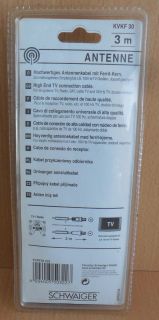 Schwaiger KVKF 30 SAT TV Radio 100Hz Antennenkabel 3m Koax Stecker Buchse* so660