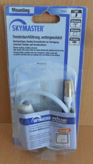 Skymaster 37041 Fensterdurchführung wettergeschützt Koax Kabel 2x F-Buchse*so665