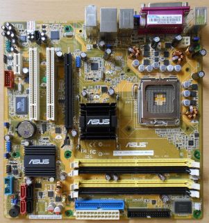 Asus P5L-VM1394 Rev 1.00G P3-PH4C Mainboard +Blende Sockel 775 LAN VGA PCIe*m731