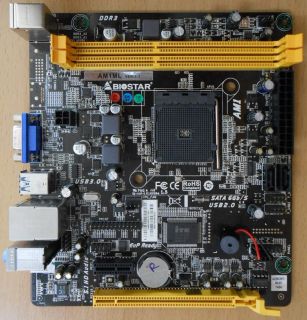 Biostar AM1ML Ver7.1 Mainboard +Blende AMD Sockel AM1 DDR3 USB3.0 VGA PCIe* m740
