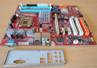 MSI 915P Combo MS-7058 Ver 1 Mainboard +Blende Sockel 775 PCIe SATA FSC OEM*m744