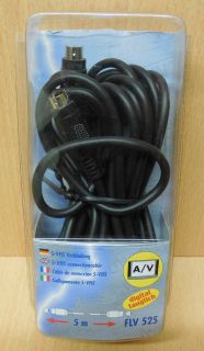 Schwaiger FLV 525 S-VHS Verbindung Kabel 5m 4-pol Mini DIN Stecker Stecker*so672