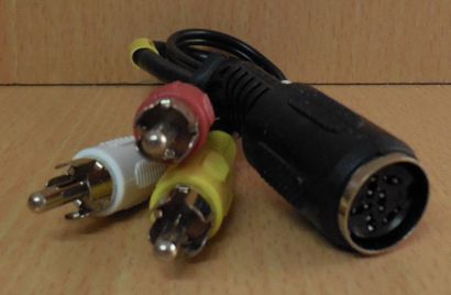 Schwaiger 6-pin DIN AV auf 3x Cinch Kabel ca. 0,2m aus SET 5080* So756