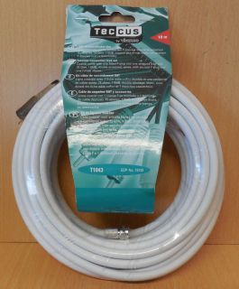 Teccus by Vivanco SAT Koaxialkabel 10m 110db Antennenkabel zum Verlegen*so739