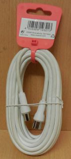 Vivanco TV Radio SAT Antennenkabel Koax Stecker Koax Kupplung 5m weiß 75dB*so777