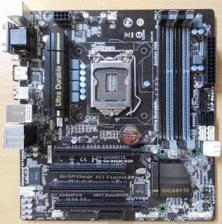 Gigabyte GA-B85M-D3H Rev1.1 Mainboard +Blende B85 Sockel 1150 PCIe 3.0 DDR3*m789