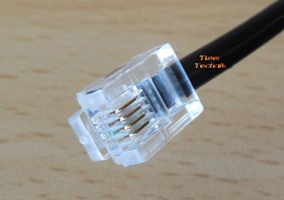 Telefon Kabel Modular 6m Länge schwarz Western RJ11 Stecker RJ11 6P4C* so01