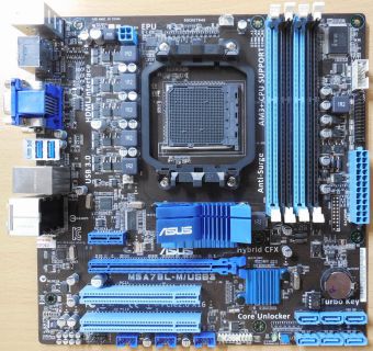 Asus M5A78L-M USB3 Rev1.00 Mainboard +Blende Sockel AM3 AM3+ PCIe DDR3* m796