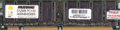 Mustang M0064643306N PC133 512MB SDRAM 133MHz Arbeitsspeicher SD RAM* r439