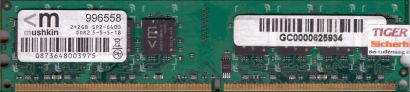 Mushkin 996558 PC2-6400 2GB DDR2 800MHz 5-5-5-18 Arbeitsspeicher RAM* r474