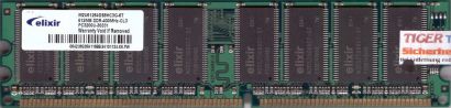 Elixir M2U51264DS8HC3G-5T PC-3200 512MB DDR1 400MHz Arbeitsspeicher RAM* r489