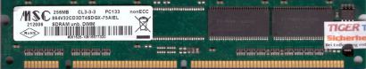 MSC 864V32CD3DT4SDGX-75AIEL PC133 256MB SDRAM 133MHz Arbeitsspeicher SD RAM*r555