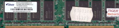 Elixir M2U51264DS88B1G-5T PC-3200 512MB DDR1 400MHz Arbeitsspeicher RAM* r562