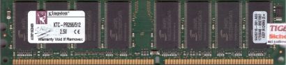Kingston KTC-PR266 512 PC-2100 512MB DDR1 266MHz 9905216-001 A03 RAM* r568