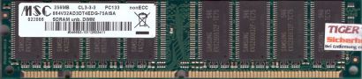 MSC 864V32AD3DT4EDG 75AISA PC133 256MB SDRAM 133MHz Arbeitsspeicher SD RAM* r571