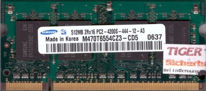 Samsung M470T6554CZ3-CD5 PC2-4200 512MB DDR2 533MHz SODIMM Arbeitsspeicher* lr09