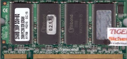Transcend PC-2100 256MB DDR1 266MHz SODIMM DDR266 Arbeitsspeicher* lr16
