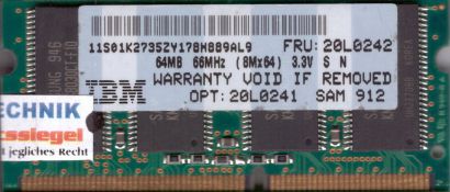 Samsung KMM466S823CT2-F0 PC66 64MB SDRAM 66MHz SODIMM SD Arbeitsspeicher* lr26