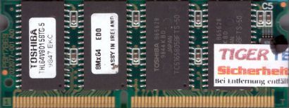 Toshiba THL64V8015BTG-5 64MB SODIMM EDO DRAM RAM Arbeitsspeicher* lr34