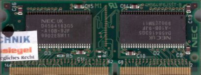NEC MC-45 4CB 64S-A10B PC66 32MB SDRAM 66MHz SODIMM SD RAM Arbeitsspeicher* lr35