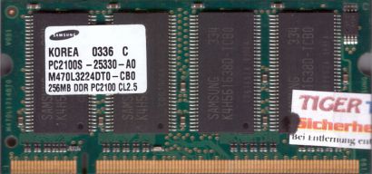 Samsung M470L3224DT0-CB0 PC-2100 256MB DDR1 266MHz SODIMM Arbeitsspeicher* lr60