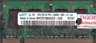 Samsung M470T2864DZ3-CE6 PC2-5300 1GB DDR2 667MHz SODIMM Arbeitsspeicher* lr61
