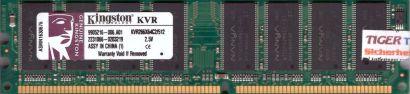 Kingston KVR266X64C2 512 PC-2100 512MB DDR1 266MHz 9905216-006 A01 RAM* r582